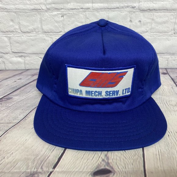 Vintage Trucker Hat Foam Cap Snapback Blue CMS CUIPA Mech. Serv One Size Yupoong - Picture 5 of 7